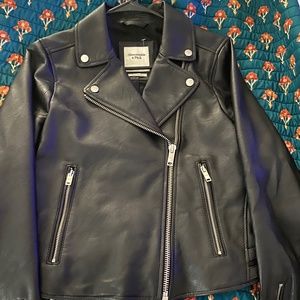 Abercrombie vegan leather moto jacket